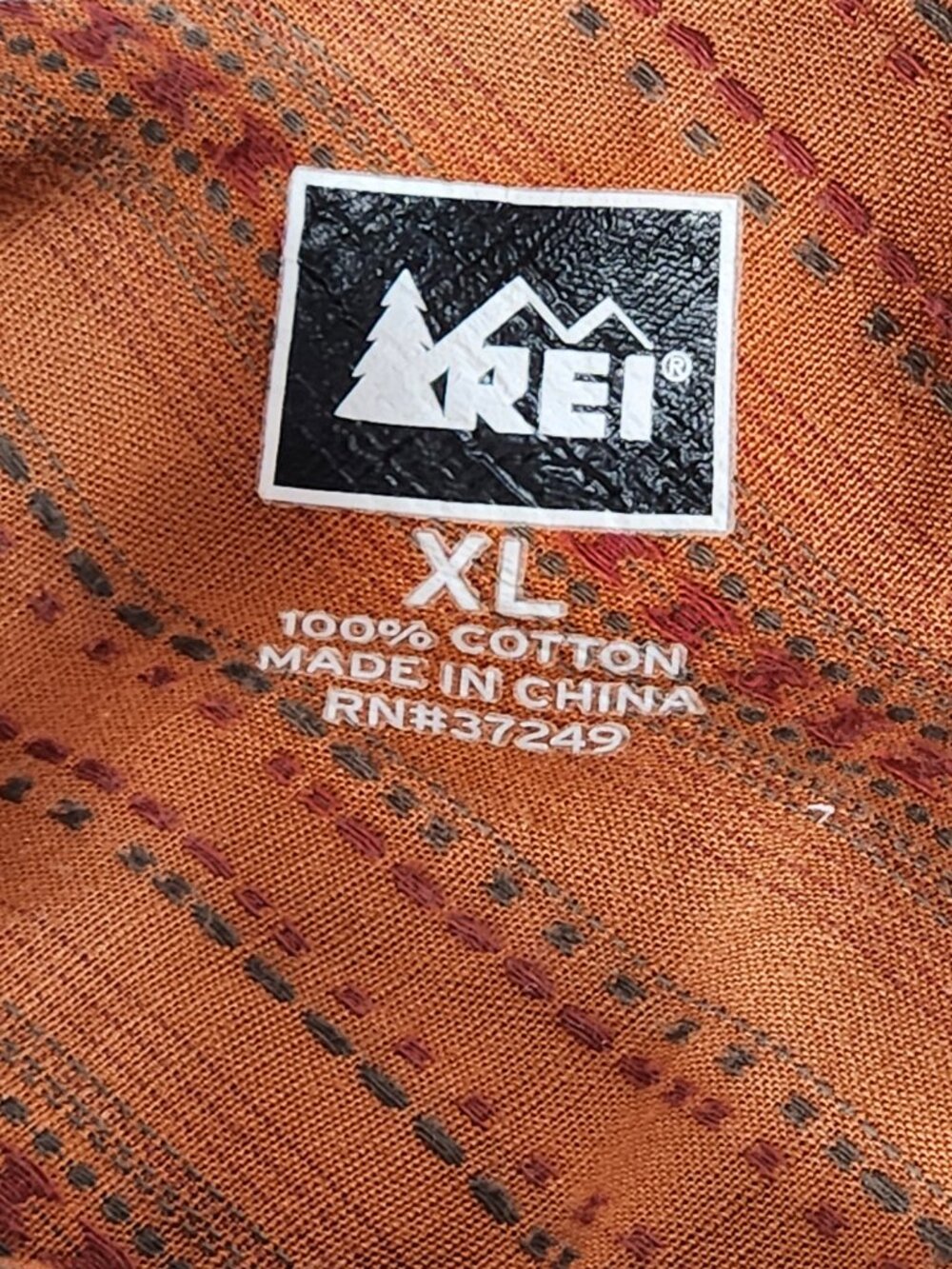 REI Mens XL Cotton Short Sleeve Black Pearl Snap Western Orange Pockets FastShip - Picture 9 of 11